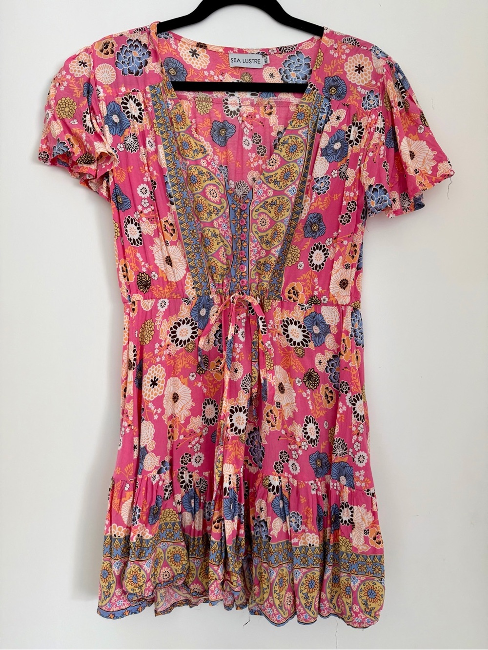 Sea Lustre Pink Floral Mini Dress SZ M/L